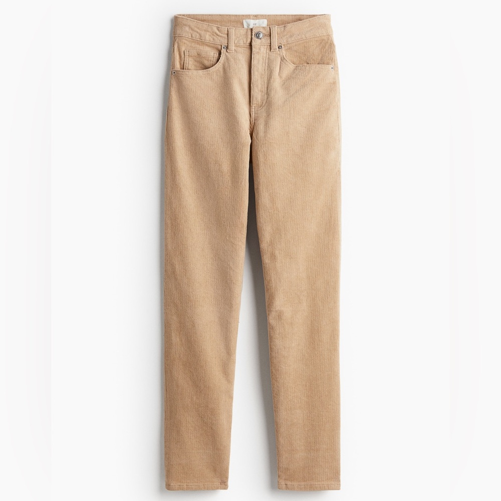 H&M high rise straight leg corduroy pants